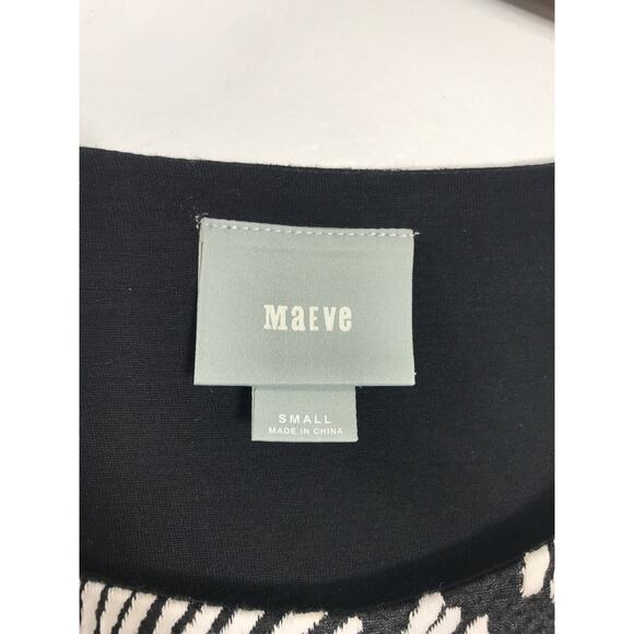 Anthropologie Maeve Windfall Textured White Black Short Mini Dress S Boho Summer - Picture 7 of 11